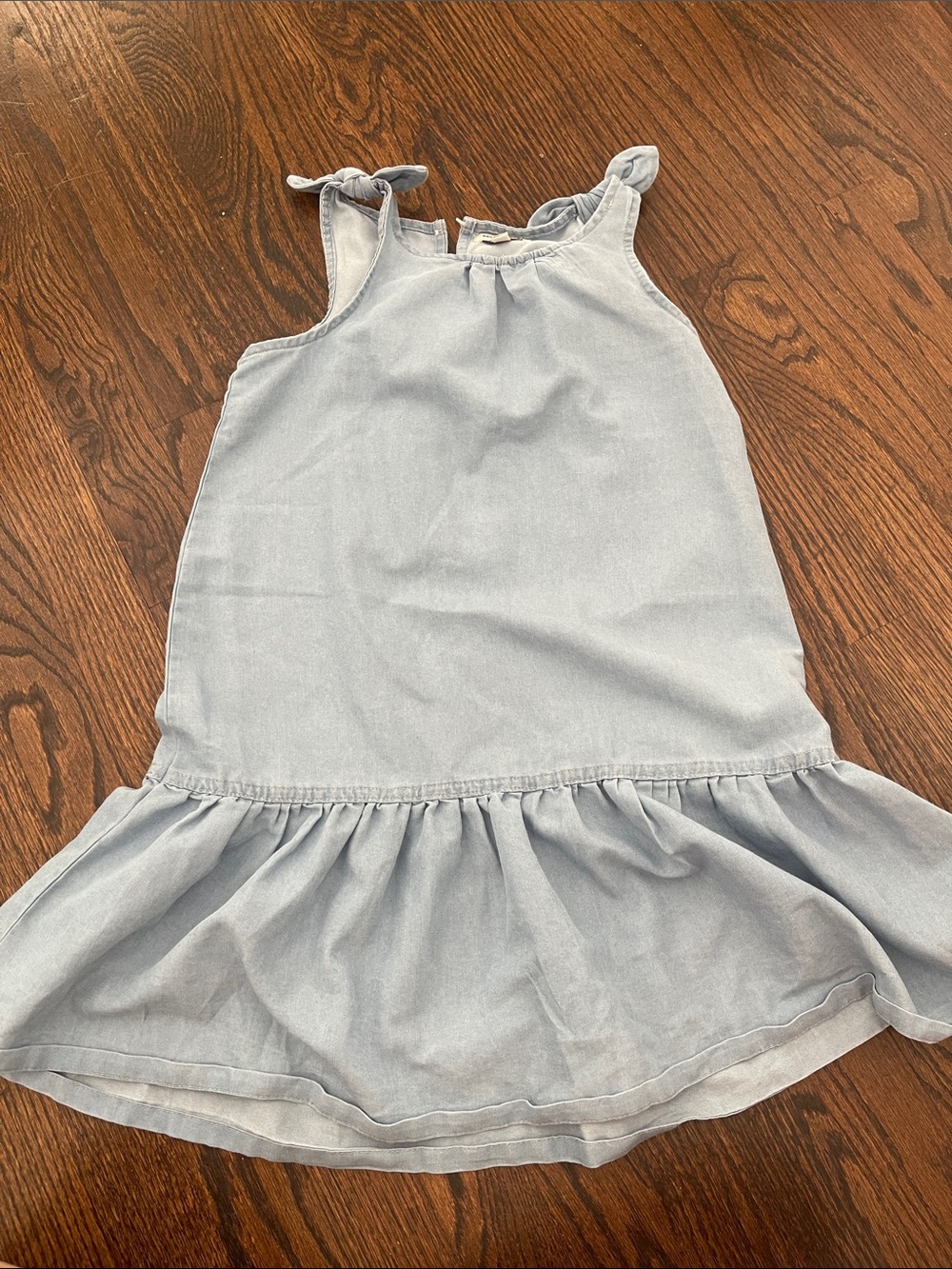 Nanette Lepore Light Blue Sleeveless Tie-Shoulder Ruffle Dress